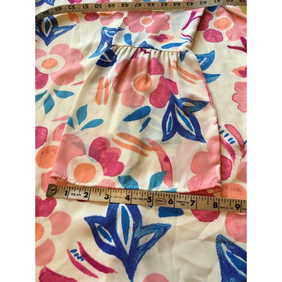 Everly Womens Floral Shift Dress Colorful Size S Bell Sleeve V Neck - Picture 11 of 13